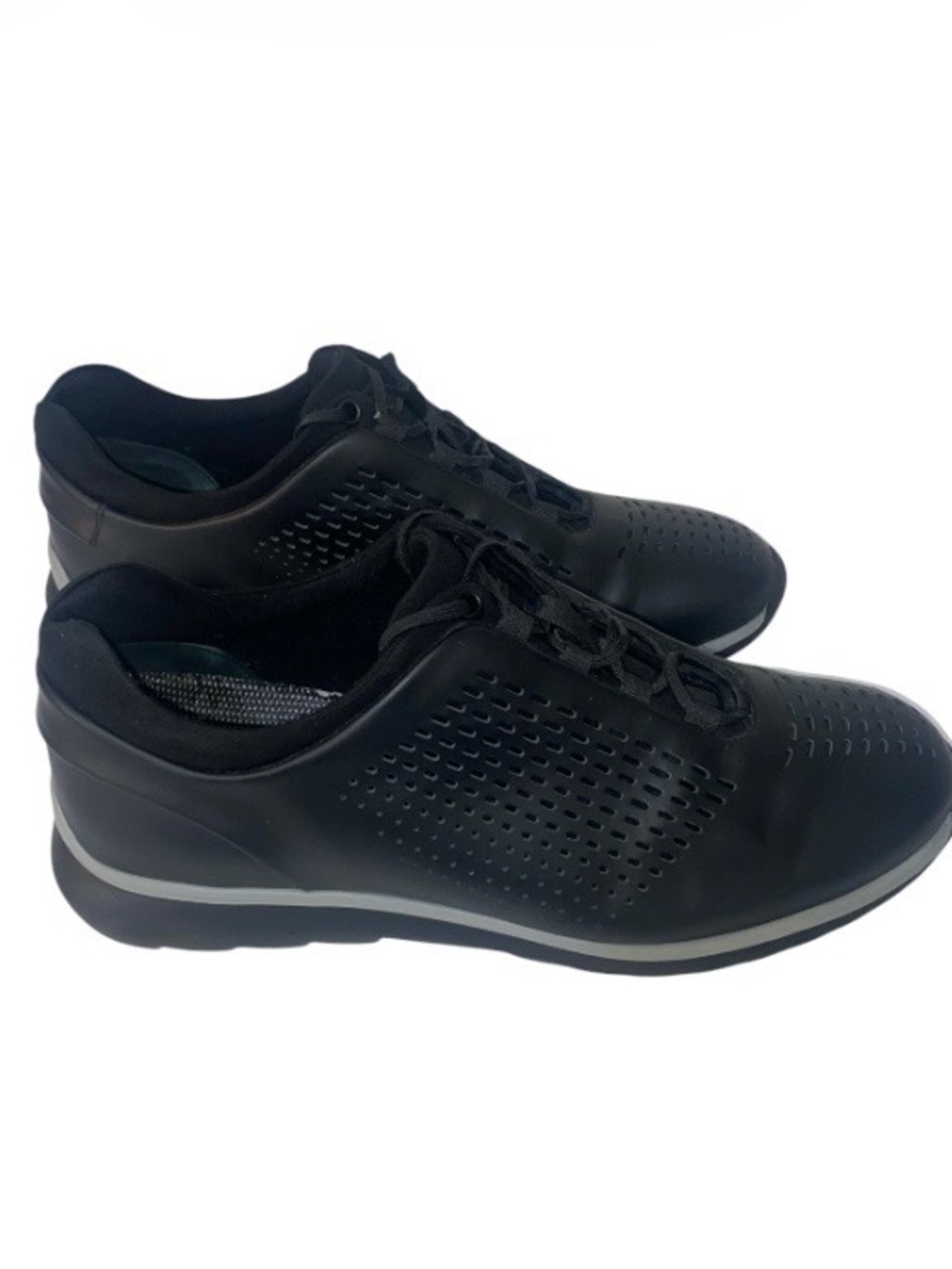 Zegna Men's Black Perforated Lace-Up Comfort Sneakers
